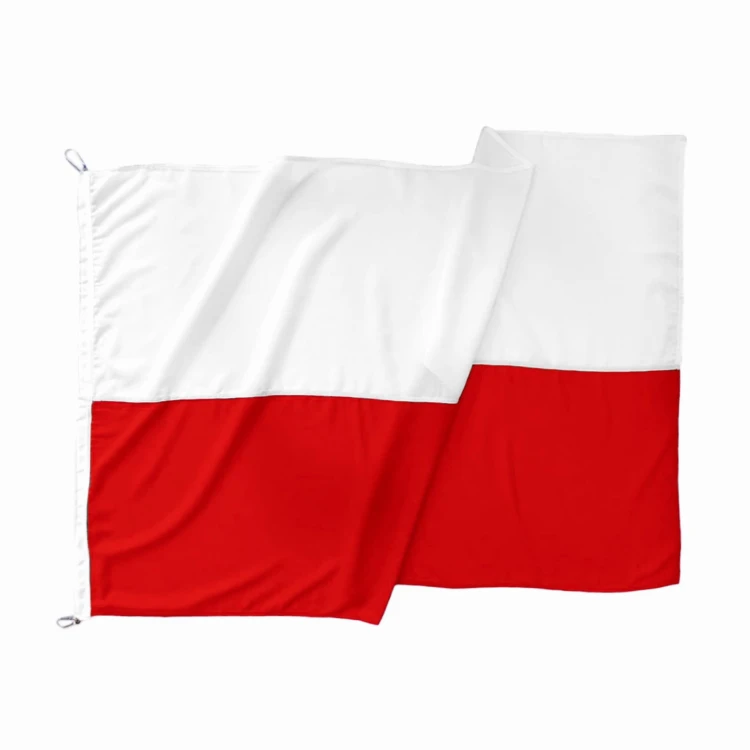 Flaga Polski mocna z metalowymi karabińczykami.jpg