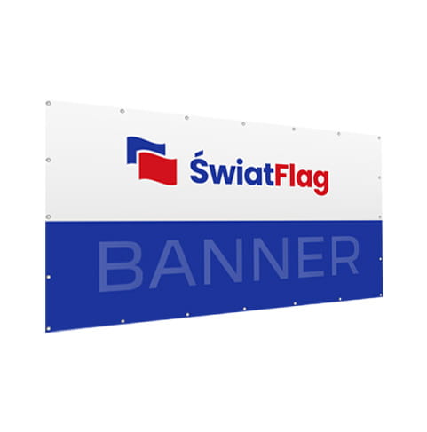 Banner reklamowy  z logo Swiat flag.