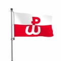 Flaga Polska Walcząca z kotwicą białą na maszcie