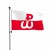Flaga Polska Walcząca z kotwicą białą na maszcie