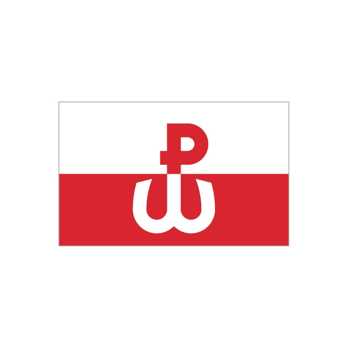 Flaga Polska Walcząca z białą kotwicą