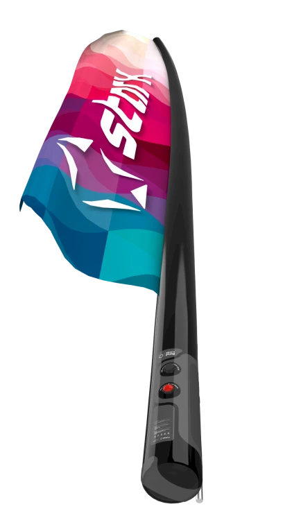 aufblasbare Beachflag Starx mit schwarzer Mast
