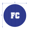 flaga stadionowa kształt koła