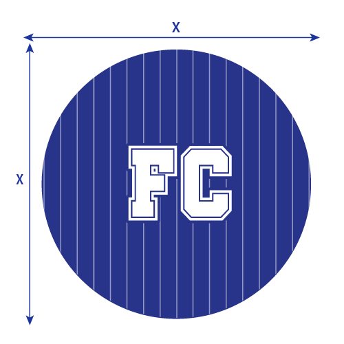 flaga stadionowa kształt koła