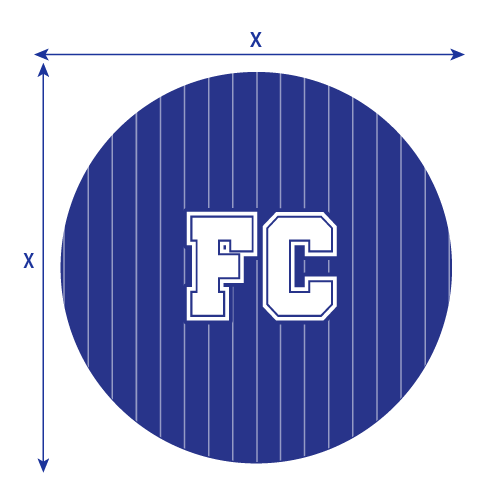 flaga stadionowa kształt koła