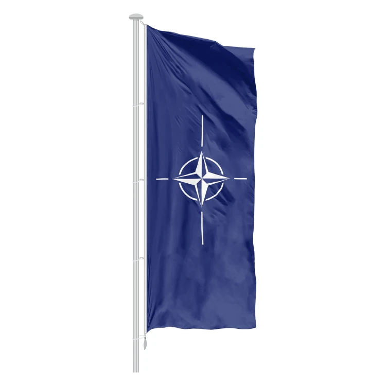 flaga pionowa NATO na maszcie aluminiowym