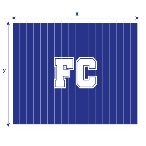 Blockfahne in Rechteckform blau FC