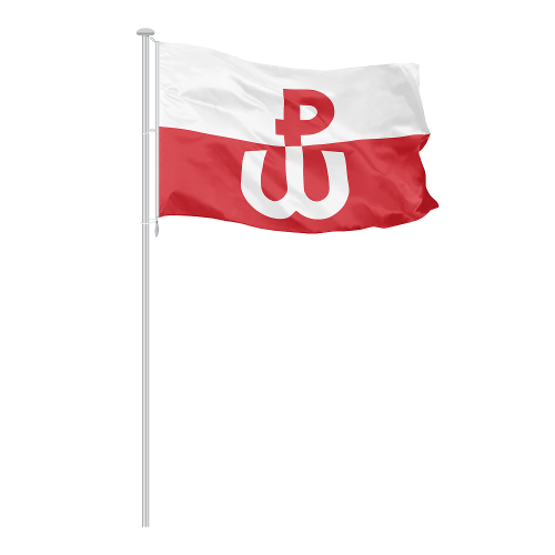 flaga polski Walczącej z białą kotwicą