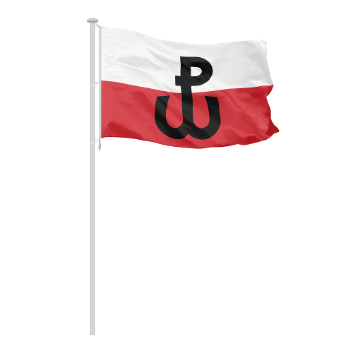 Polska flaga z Godłem Polski Walczącej