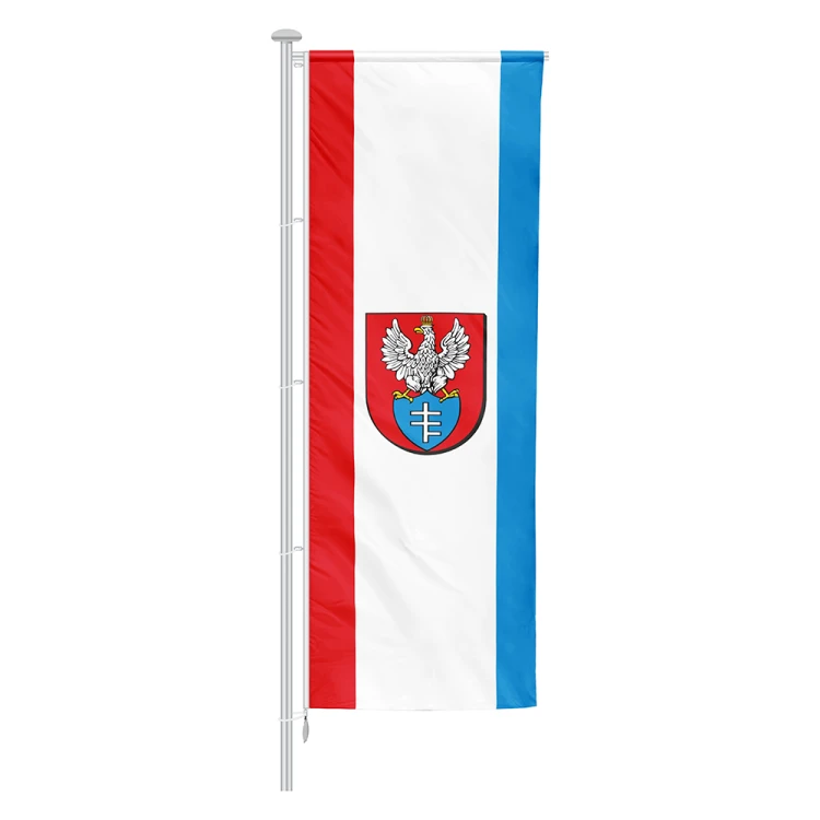 Flaga Twojego miasta i gminy pionowa