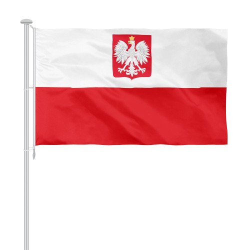 Flaga Polska z orłem