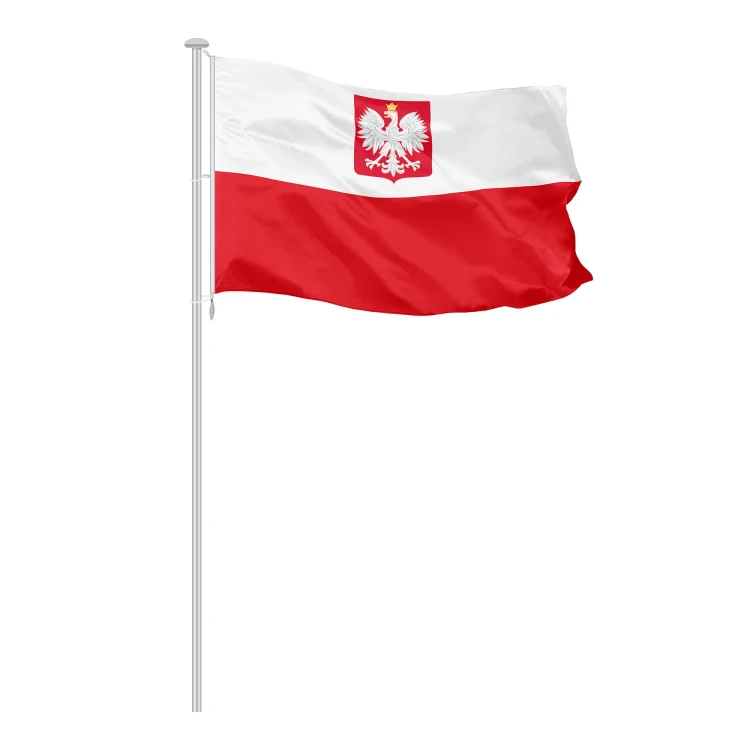 Flaga Polski z orłem