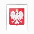 Polska godło_40x50 cm srebrna ramka