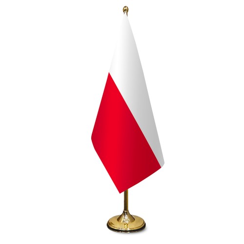 Stojak flagowy President z satynową flagą Polski